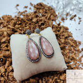 Sunstone Teardrop Cz Pave Set Earring, 925 Silver Gold Plated Earring, Gift For Friends, Gemstone Earrings, Pave Set Earring, Fancy Earrings
